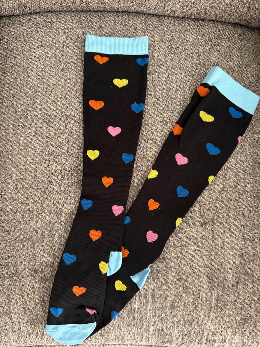 Compression Knee-High Socks Size medium Multicolor Hearts
